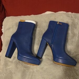 New Jessica Simpson Royal Blue Heeled Boots